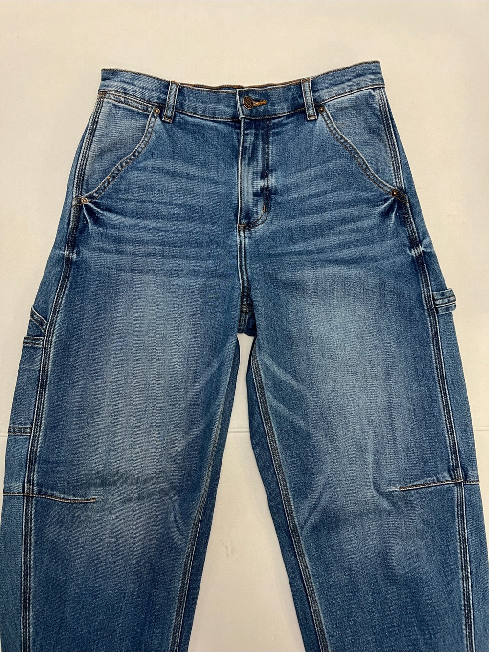 LANHTROPY ambar denim Barrel pant jeans in washed indigo Size Medium - Picture 3 of 16